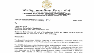 CBSE announces Class 12 special-exam process for West Asia students