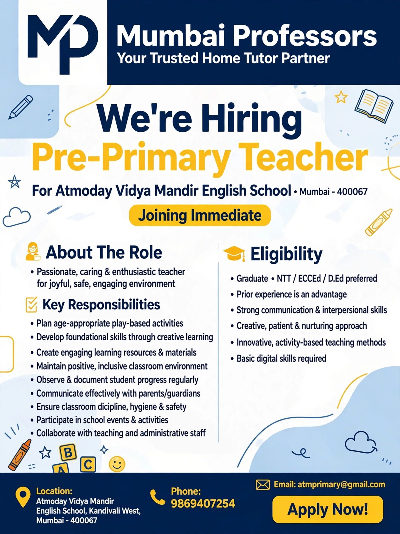 Pre-primary teacher