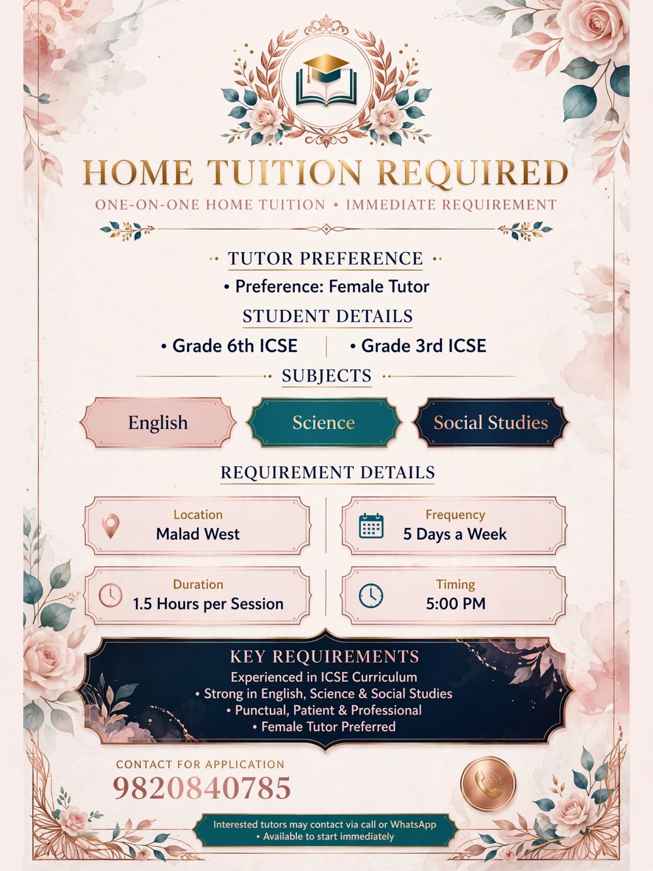 Female tutor