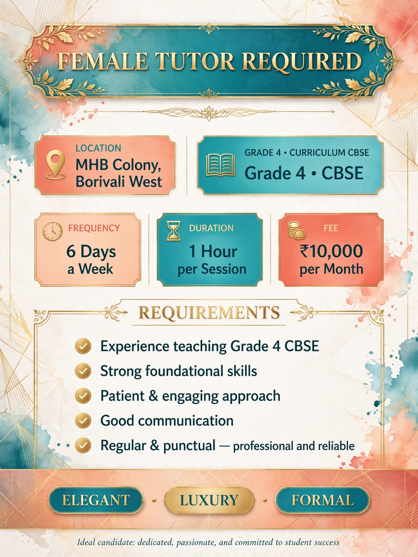 Female tutor