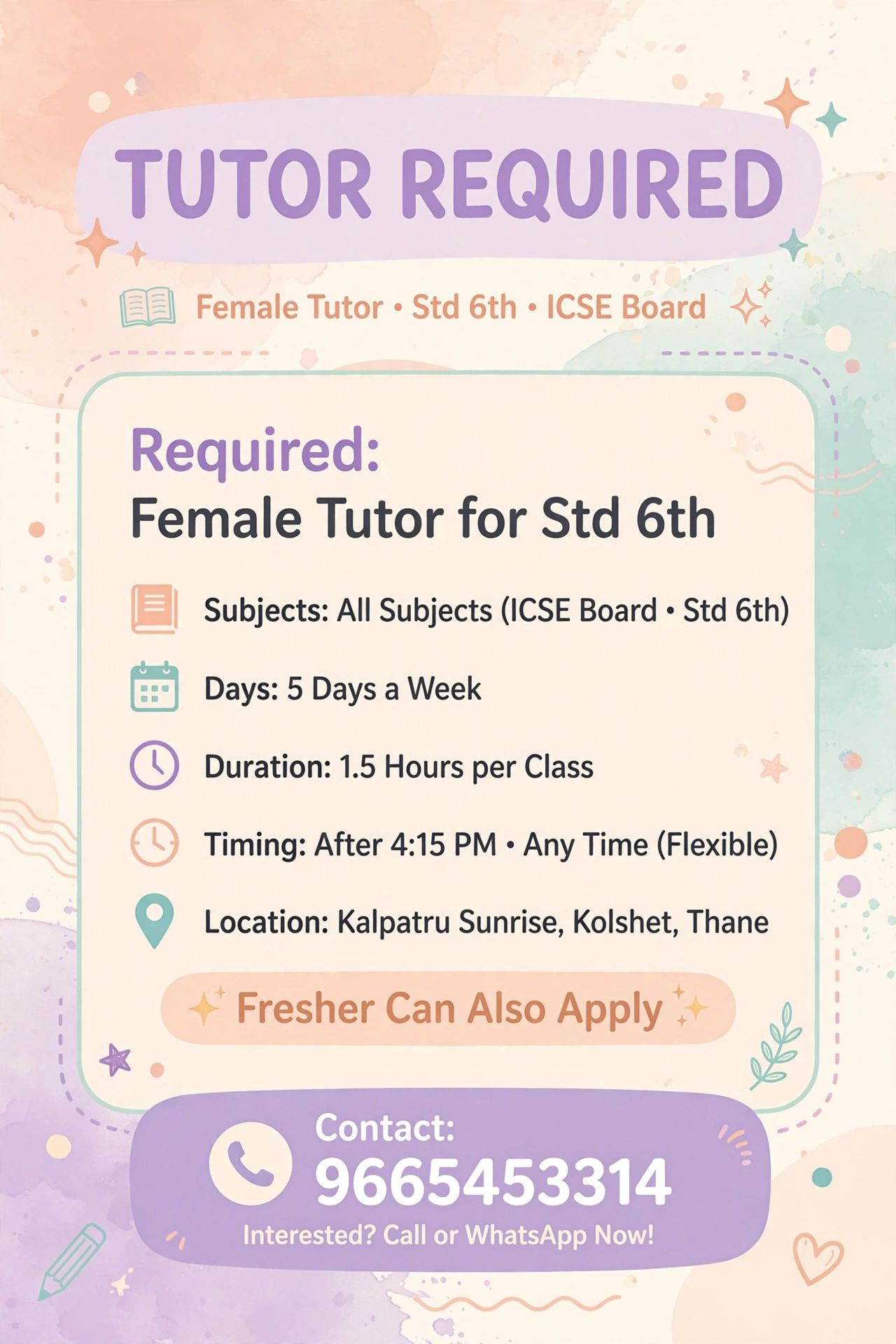 Female tutor